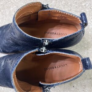 Lucky Brand Blue Textured Ankle Boots